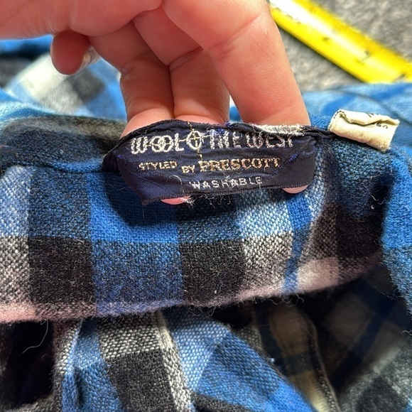 Vintage Wool Of The West Blue Belted Robe Size Medium - Picture 7 of 11